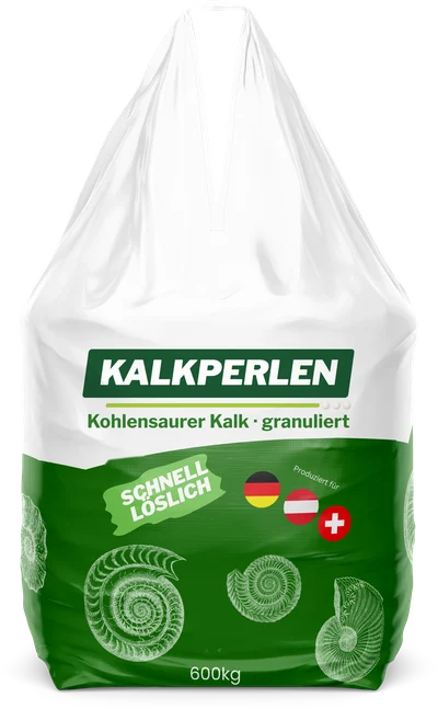 KALKPERLEN Kalkgranulat im Big Bag zu 600 kg auf einer Palette